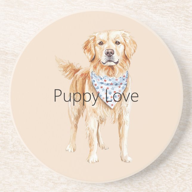 Posavasos Perro de Crema Amor de Cachorro (Frente)
