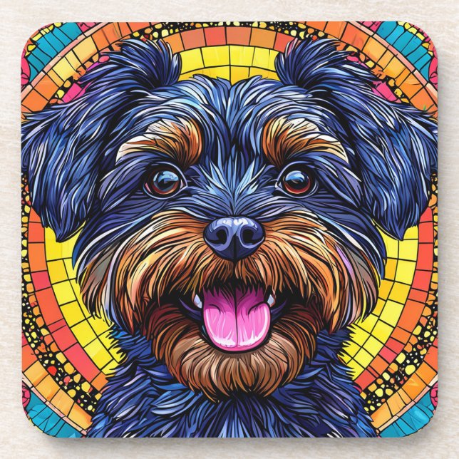 Posavasos Perro de dibujos animados lindo (Frente)