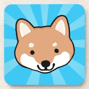 Posavasos Perro de Dibujos Animados Shiba Inu Estallido de E