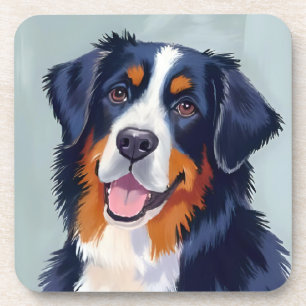 Posavasos Perro de montaña bernés Pintura en acuarela