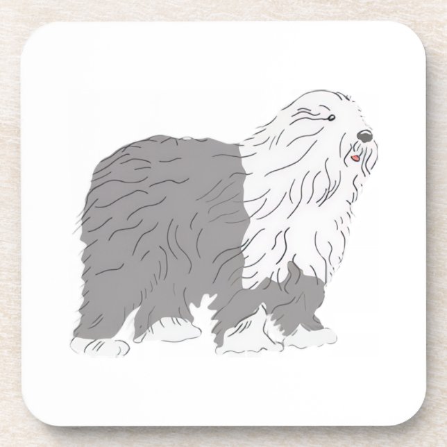 Posavasos Perro de pastor inglés (Frente)