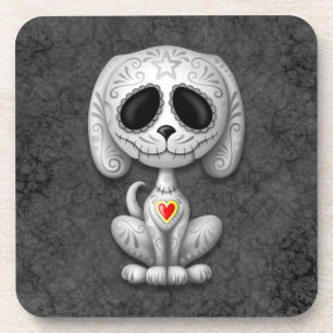 Posavasos Perro de perrito gris del azúcar del zombi
