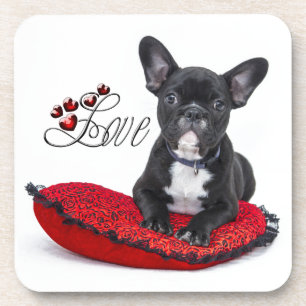 Posavasos Perro de toro francés - francés - amor