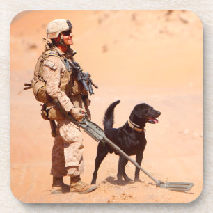 POSAVASOS PERRO DE TRABAJO MILITAR DE EE. UU.