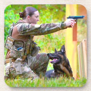 POSAVASOS PERRO DE TRABAJO MILITAR DE EE. UU.