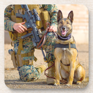 POSAVASOS PERRO DE TRABAJO MILITAR DE EE. UU.