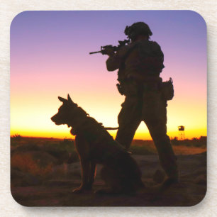 POSAVASOS PERRO DE TRABAJO MILITAR DE EE. UU.