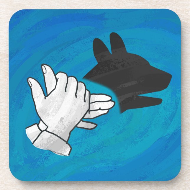 Posavasos Perro en la sombra sobre el azul (Frente)