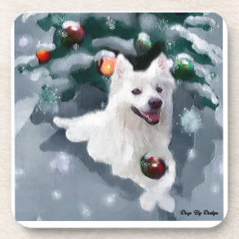 Posavasos Perro Esquimal Americano Navidad