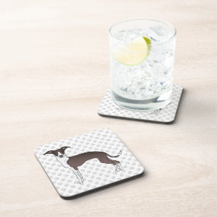 Posavasos Perro galgo italiano blanco y de focas con patas