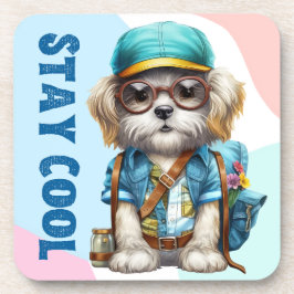 Posavasos Perro Guay Que Usa Gafas De Vuelta A La Escuela