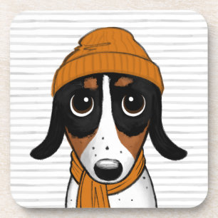 Posavasos Perro hipster de Piebald Dachshund