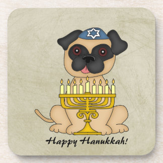Posavasos Perro Jánuca-Lindo feliz del barro amasado con