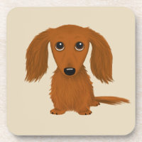 Perro lindo rojo de pelo largo del dibujo animado