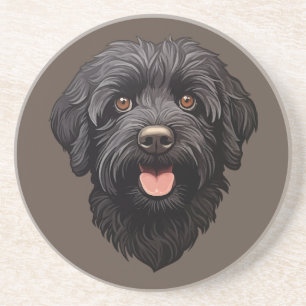 Posavasos Perro negro Labradoodle