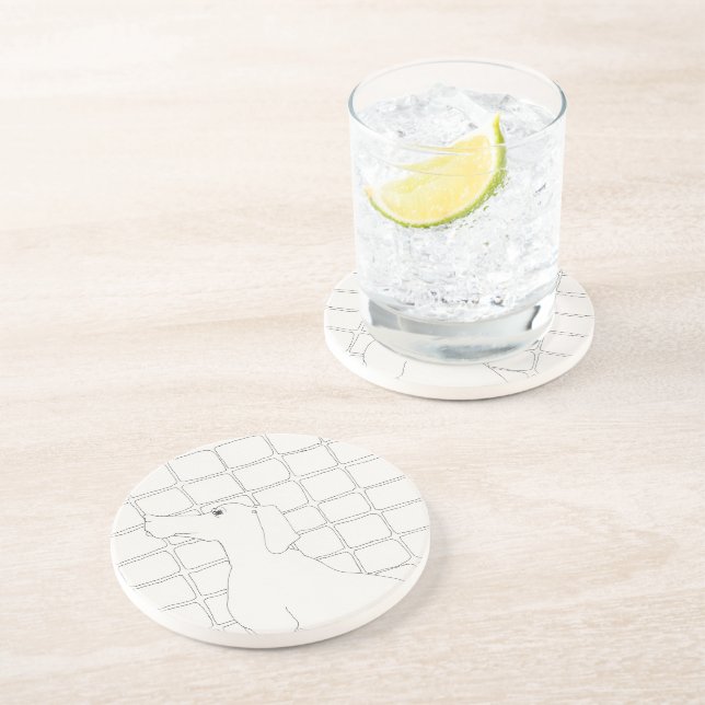 Posavasos Perro original dibujando perro chino año cumpleaño (Lado)