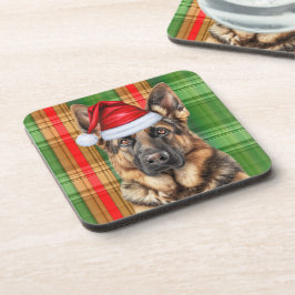 Posavasos Perro Pastor Alemán con tema de invierno Festejo P