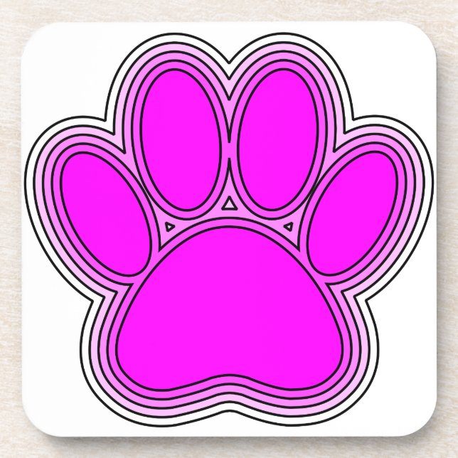 Posavasos Perro Paw En Rosa Con Salidas (Frente)