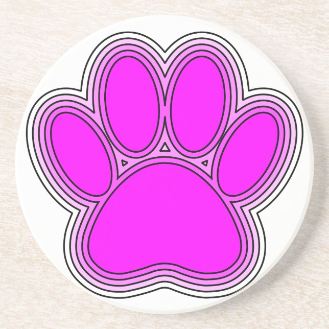 Posavasos Perro Paw En Rosa Con Salidas (Frente)