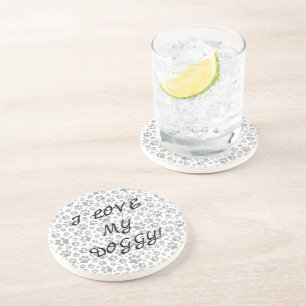 Posavasos Perro Paws Black and White Polka Dot Coaster