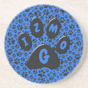 Posavasos Perro Paws Black & White Polka Dot (Punto de polka