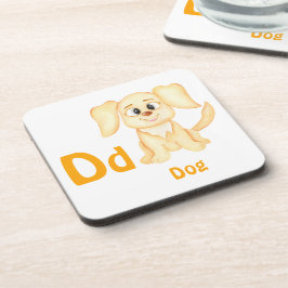 Posavasos Perro personaliza ABC: Letra D - Agrega tu nombre