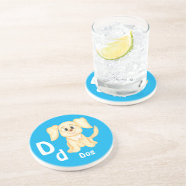 Posavasos Perro personaliza ABC: Letra D - Agrega tu nombre