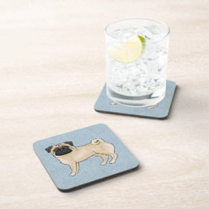 Posavasos Perro Pug Cervato Lindo Perro De Dibujos Animados 