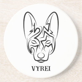 Posavasos Perro tribal blanco y negro