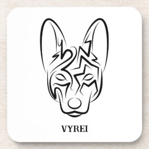 Posavasos Perro tribal blanco y negro