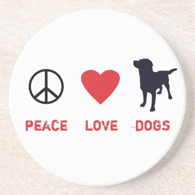 Posavasos Perros de amor por la paz (Frente)