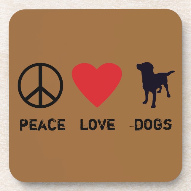 Posavasos Perros del amor de la paz (Frente)