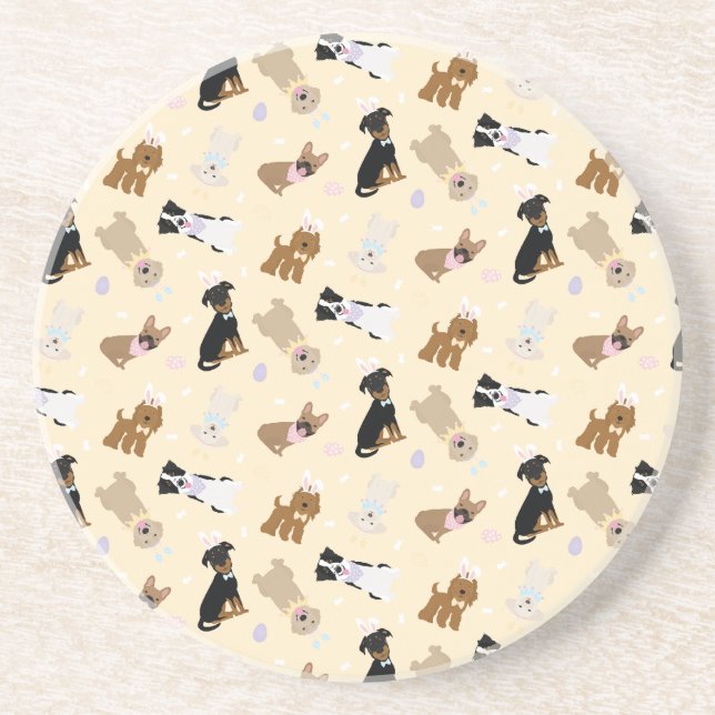 Posavasos Perros felices de Pascua (Frente)