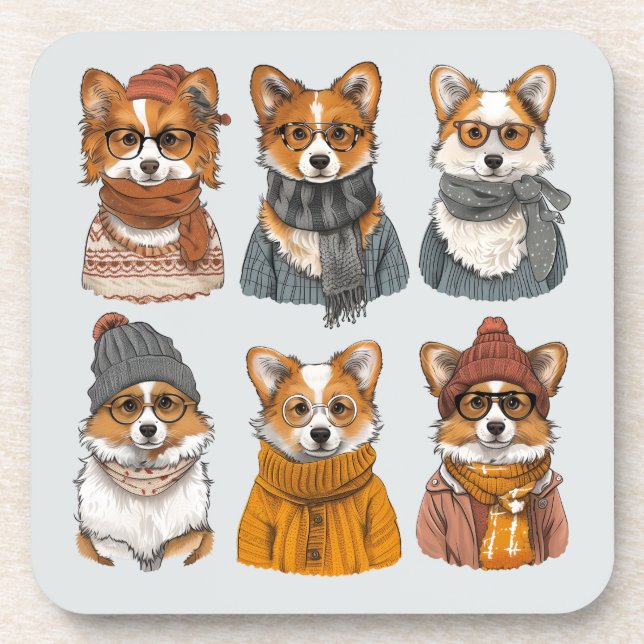 Posavasos Perros galeses de moda Corgi (Frente)