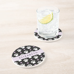 Posavasos Perros, Manos Blancas, Corazones Lilac, Tu Nombre