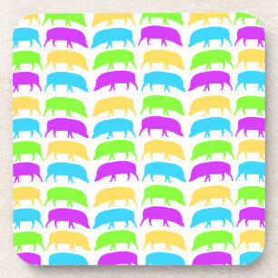 Posavasos Perros multicolores Corcho azul verde amarillo mor