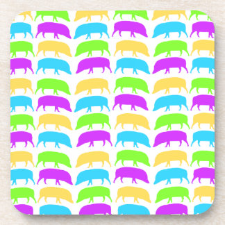 Posavasos Perros multicolores Corcho azul verde amarillo mor