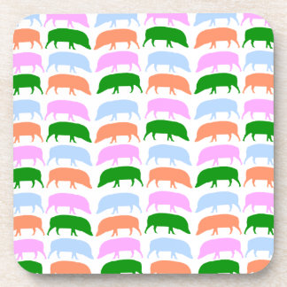 Posavasos Perros multicolores Naranja verde azul rosado Cork