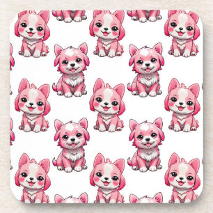 Posavasos Perros rosados lindos - Blanco 