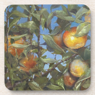 Posavasos Persimmon Fruit Tree Hermosa Pintura Original