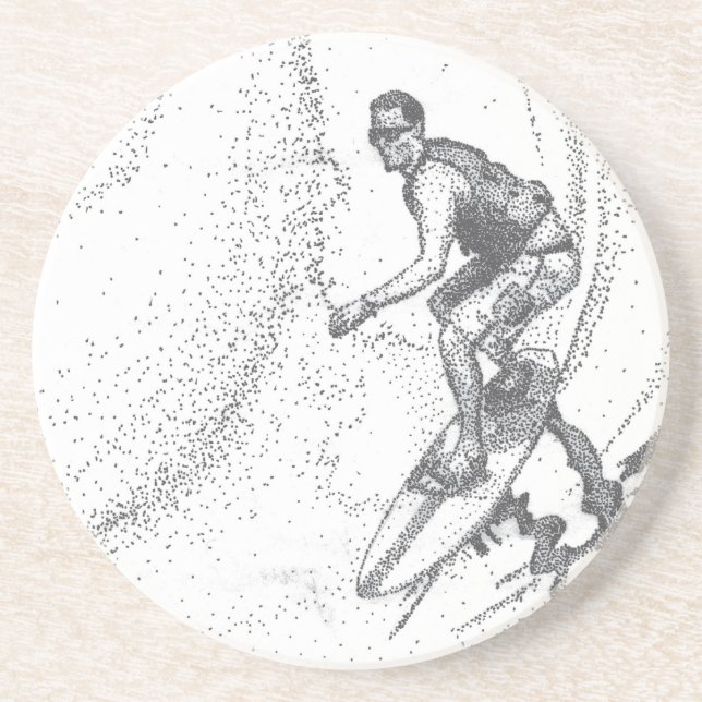 Posavasos persona que practica surf (Frente)