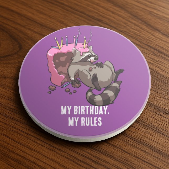 Posavasos Personaje de Mapache Divertido Mi Cumpleaños Mis R (Subido por el creador)