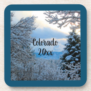 Posavasos Personalice esta escena de invierno de nieve en Co