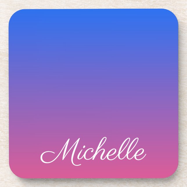 Posavasos Personalised blue and pink ombre gradient (Frente)