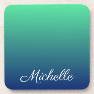 Posavasos Personalised green and blue ombre