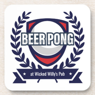 Posavasos Personaliza este logotipo de Beer Pong