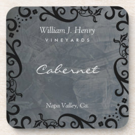Posavasos Personaliza Vino de Pergamino de Pizarra y Negro