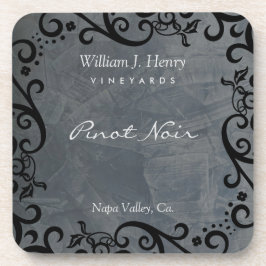 Posavasos Personaliza Vino de Pergamino de Pizarra y Negro