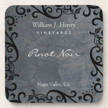 Personaliza Vino Tinto De Rollo Negro Y Pizarra