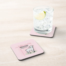 Posavasos Personalizable, Bautizo, Rosa, Niña, Cordero